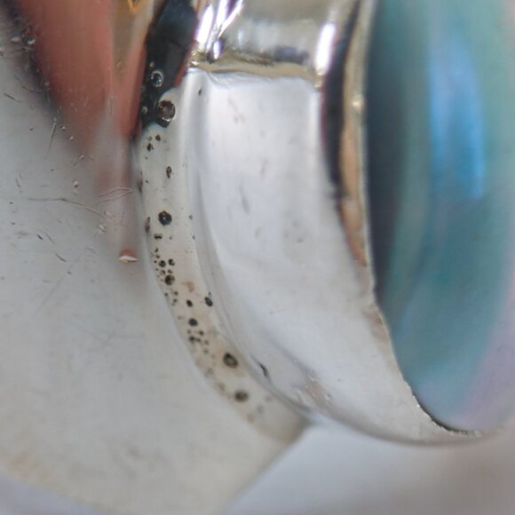 DTR (Jay King) Sterling Mother-of-Pearl Shield Ring — Size 7.25 - Picture 15 of 15